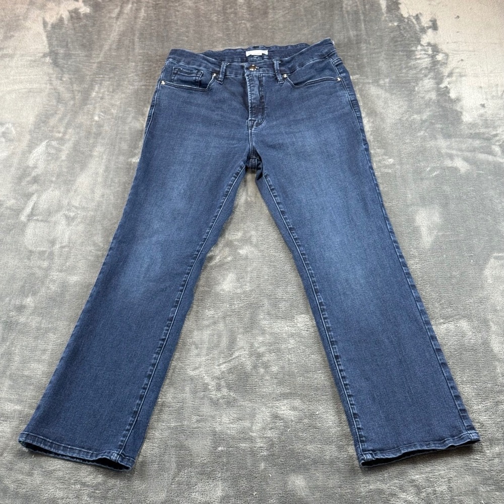 Good American Good Straight Jeans Womens 8/29 Dark Wash‎ Blue High Rise Denim